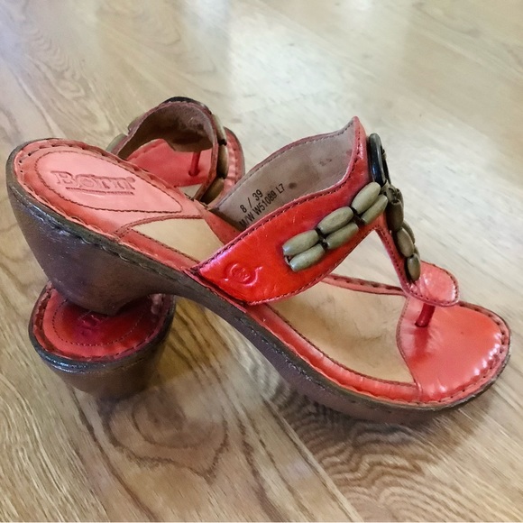 Born Womens Sandals Red 8 39 EUC - Picture 2 of 5